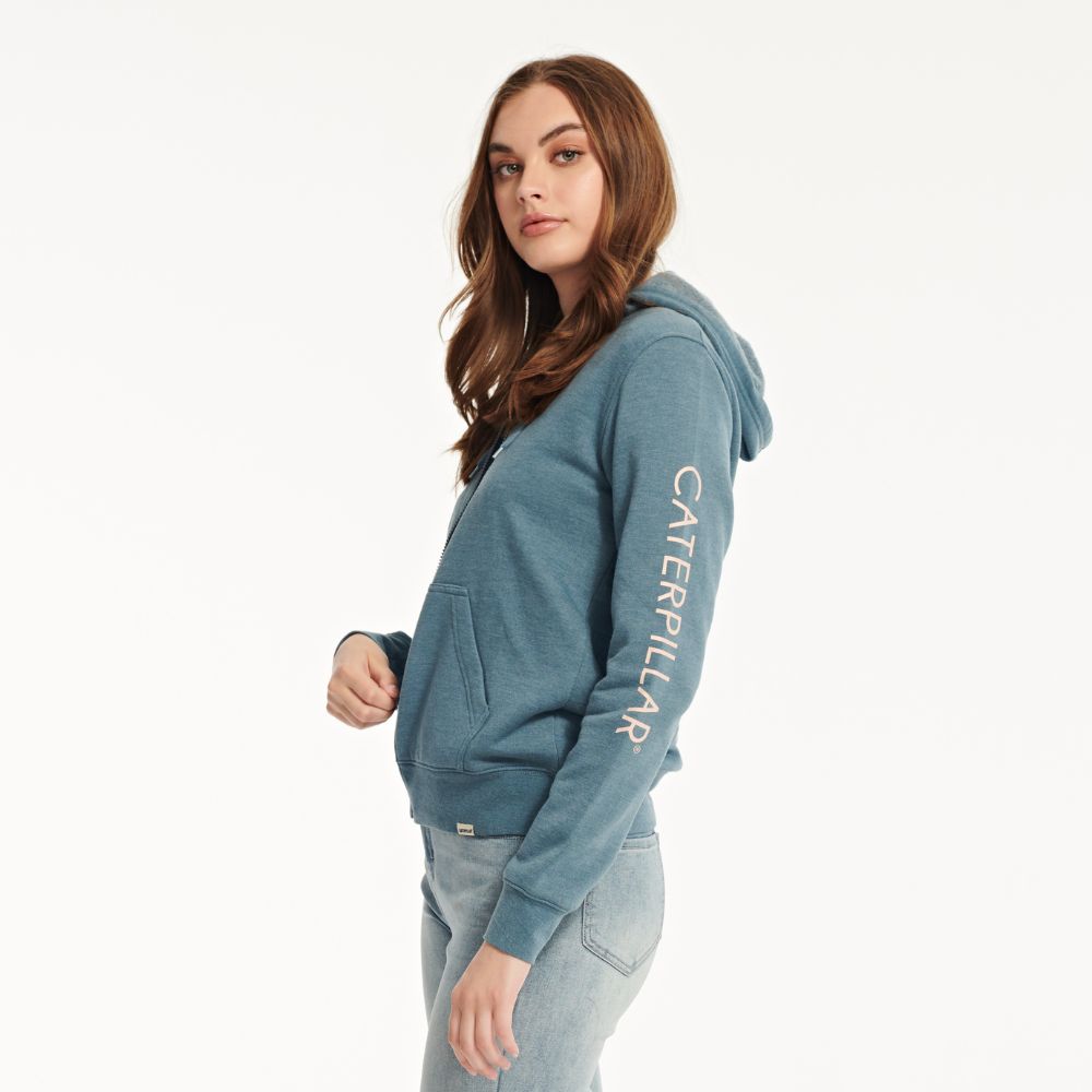 Polera W Foundation Logo Fz Hoody azul para mujer Caterpillar Per